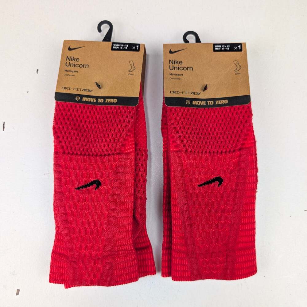 Nike Crew Dri-Fit Unicorn Red Multisport Socks M8-12 W10-13